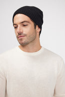 Beanie - Black - 100% Cashmere Oeko-Tex - Mixed