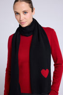 Echarpe Etole Unisexe Cœur - Noir Rouge