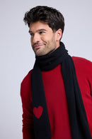 Echarpe Etole Unisexe Cœur - Noir Rouge