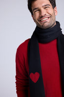 Echarpe Etole Unisexe Cœur - Noir Rouge