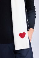 Echarpe Etole Unisexe Cœur - Blanc Rouge