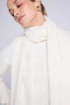Szalik Etola Unisex Serce z Kaszmiru – Biało-Czerwony – Męski/Damski