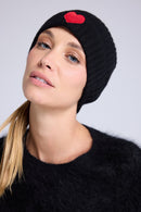 Bonnet Unisexe Cœur - Noir Rouge