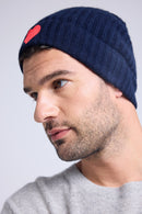 Bonnet Unisexe Cœur - Bleu Marine Rouge