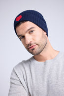 Bonnet Unisexe Cœur - Bleu Marine Rouge