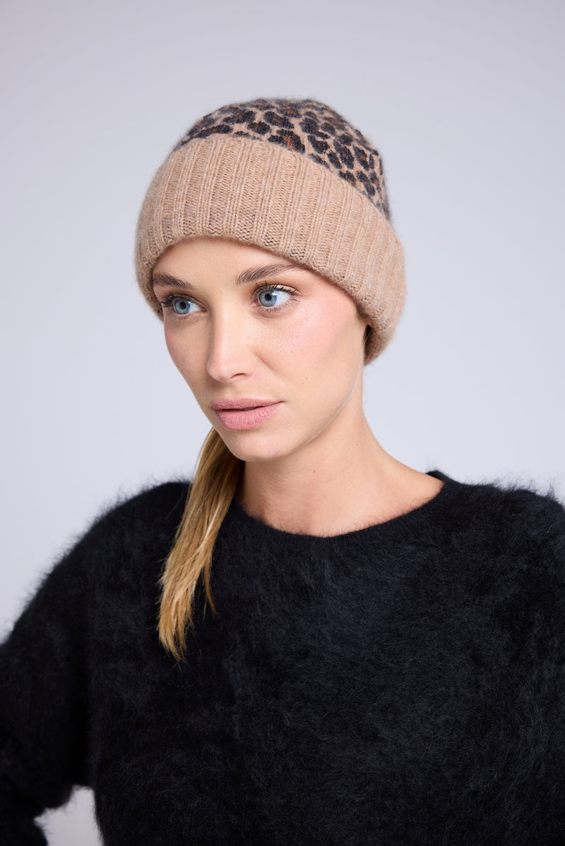 Bonnet Unisexe Leopard - Beige Leopard