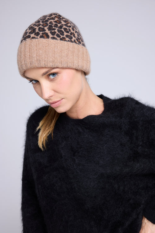 Bonnet Unisexe Leopard - Beige Leopard