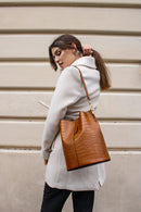 Sac Porte Epaule Bruna Croco - Camel