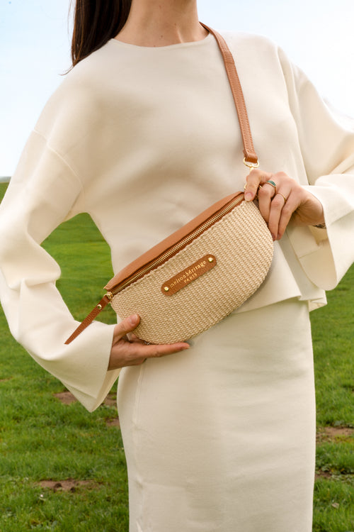 Sac Banane Kimi Paille - Camel