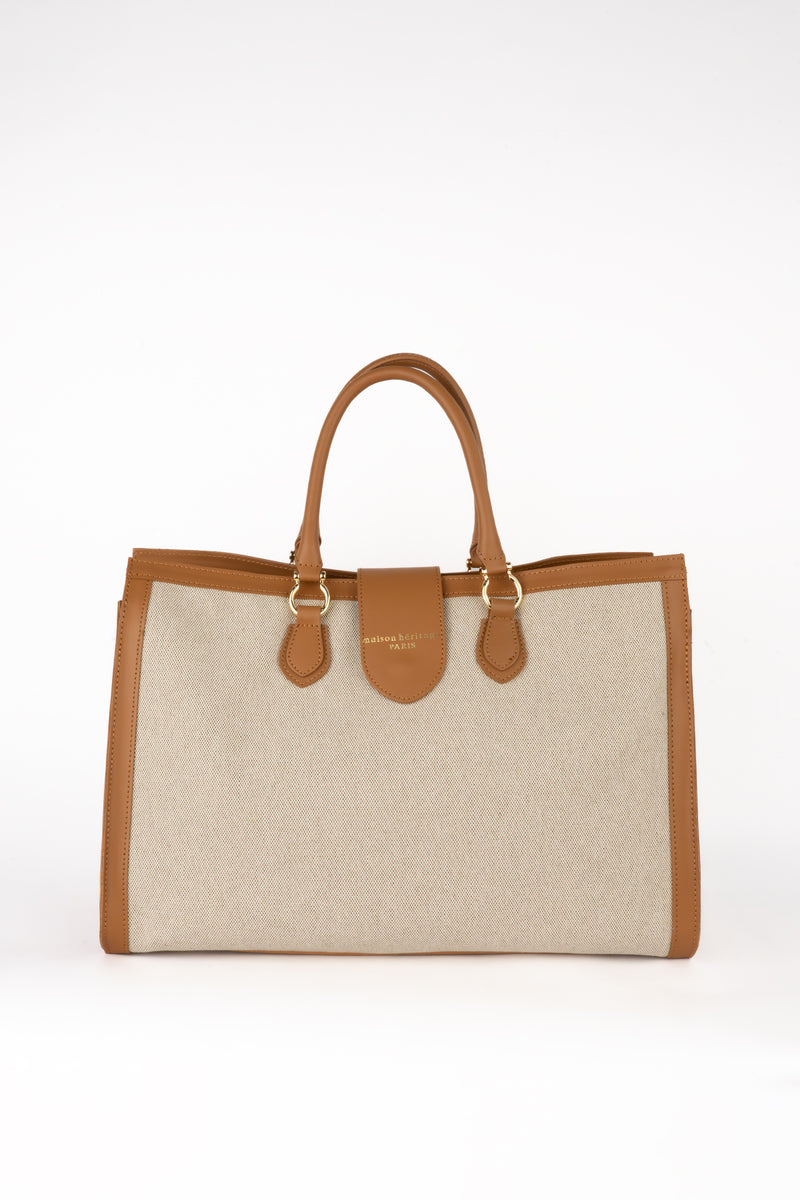 Sac À Main Mara Canva - Camel/ Beige