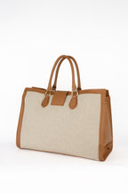 Sac À Main Mara Canva - Camel/ Beige