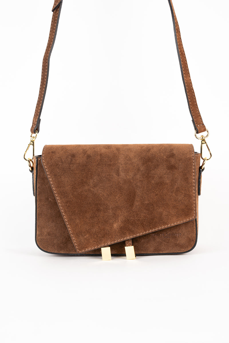Bolso de hombro Aela de ante - Marrón