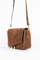 Bolso de hombro Aela de ante - Marrón