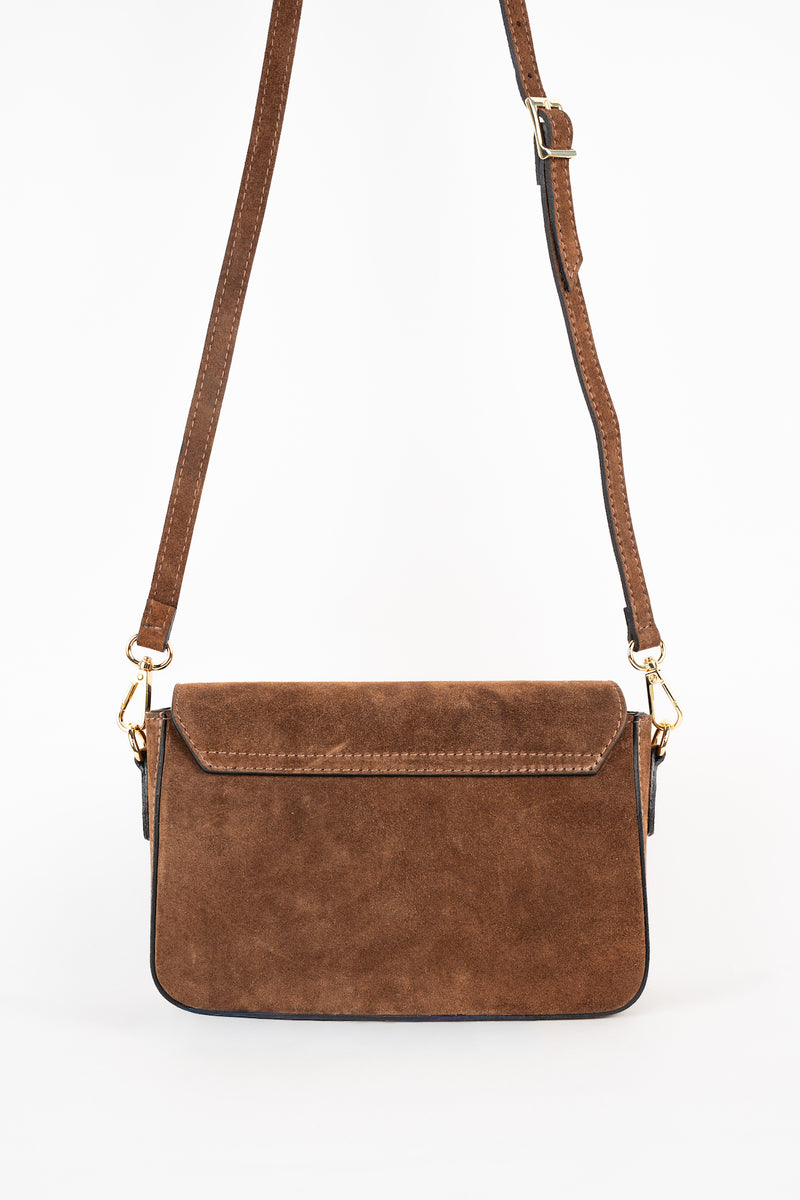 Bolso de hombro Aela de ante - Marrón