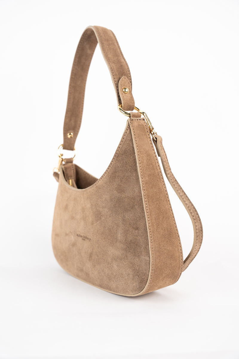 Sac Porté-Épaule Aline Suede - Taupe