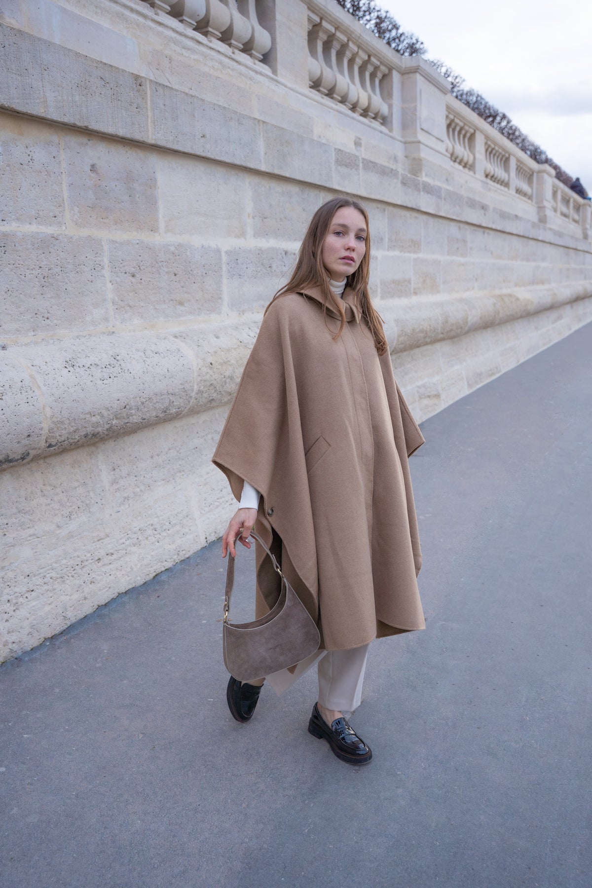 Sac Porté-Épaule Aline Suede - Taupe