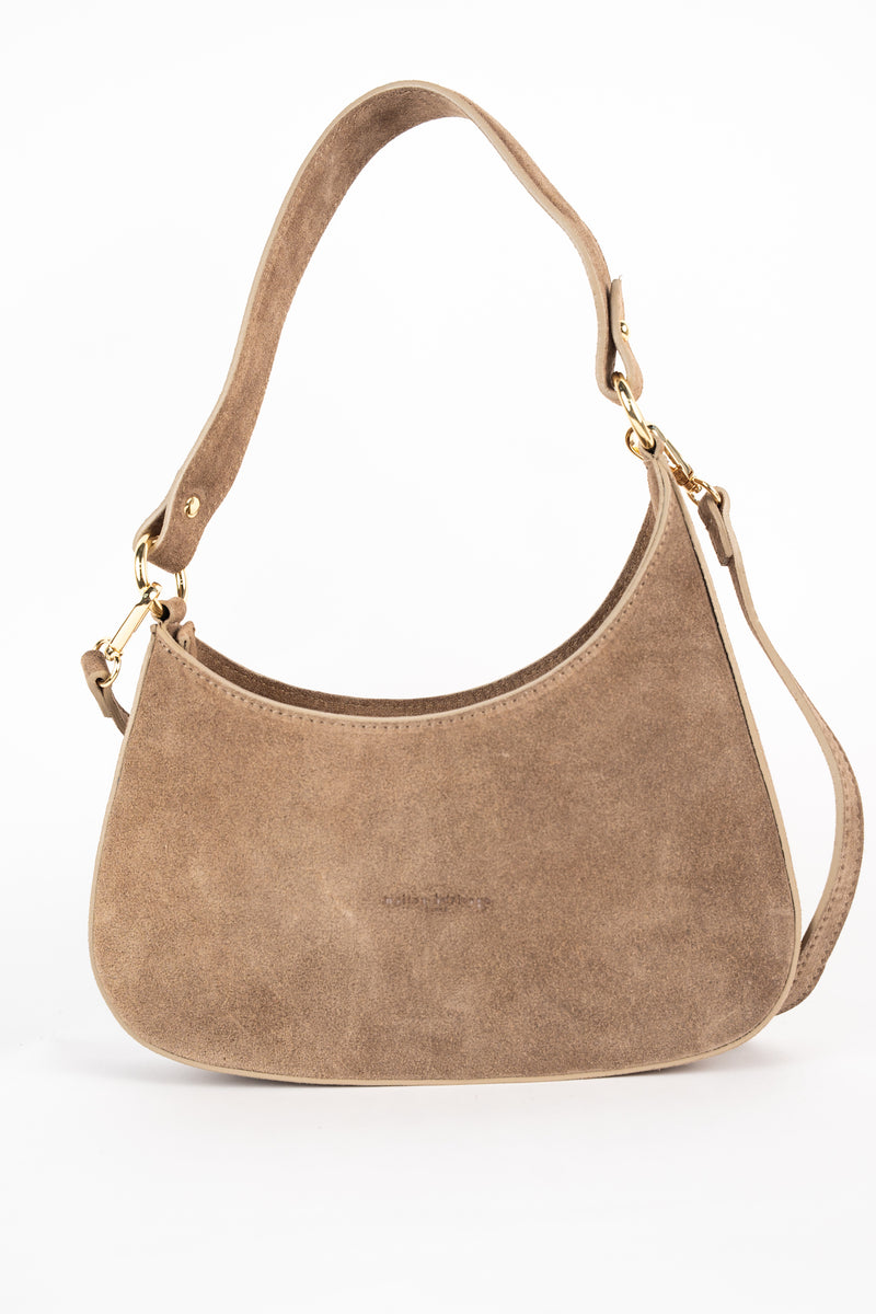 Sac Porté-Épaule Aline Suede - Taupe