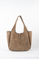 Bolso de hombro Artic de ante - Marrón