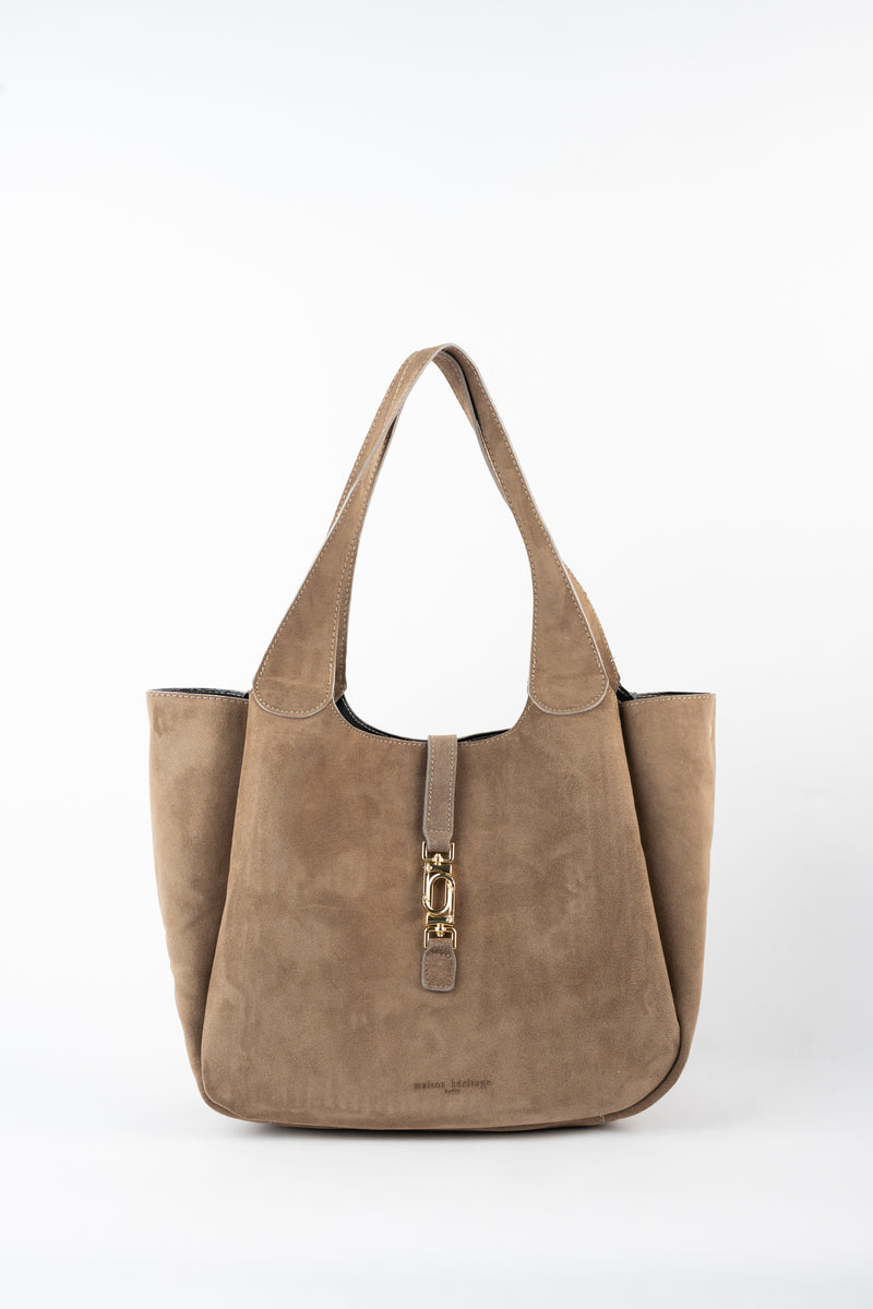 Bolso de hombro Artic de ante - Marrón
