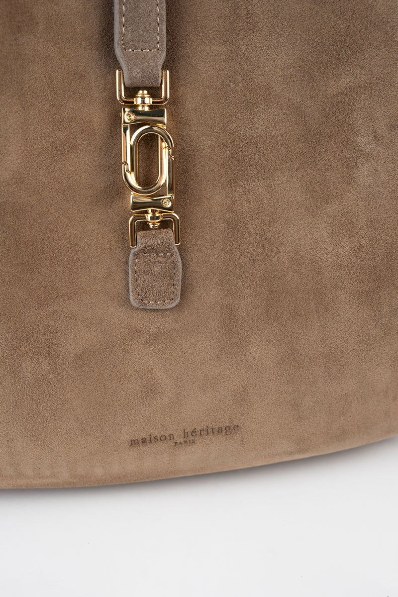 Bolso de hombro Artic de ante - Marrón