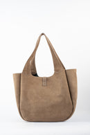 Bolso de hombro Artic de ante - Marrón