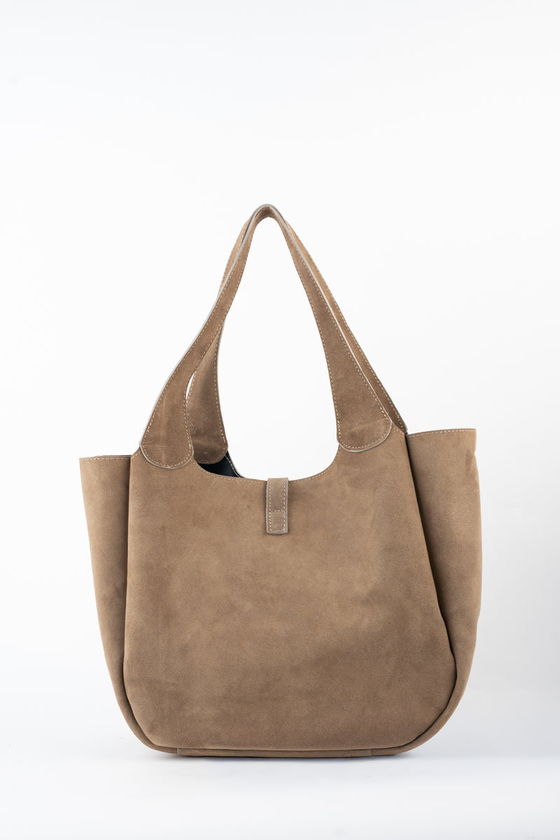 Bolso de hombro Artic de ante - Marrón