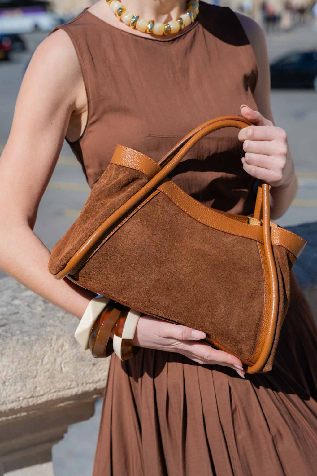 Borsa a mano Bacia - Cammello