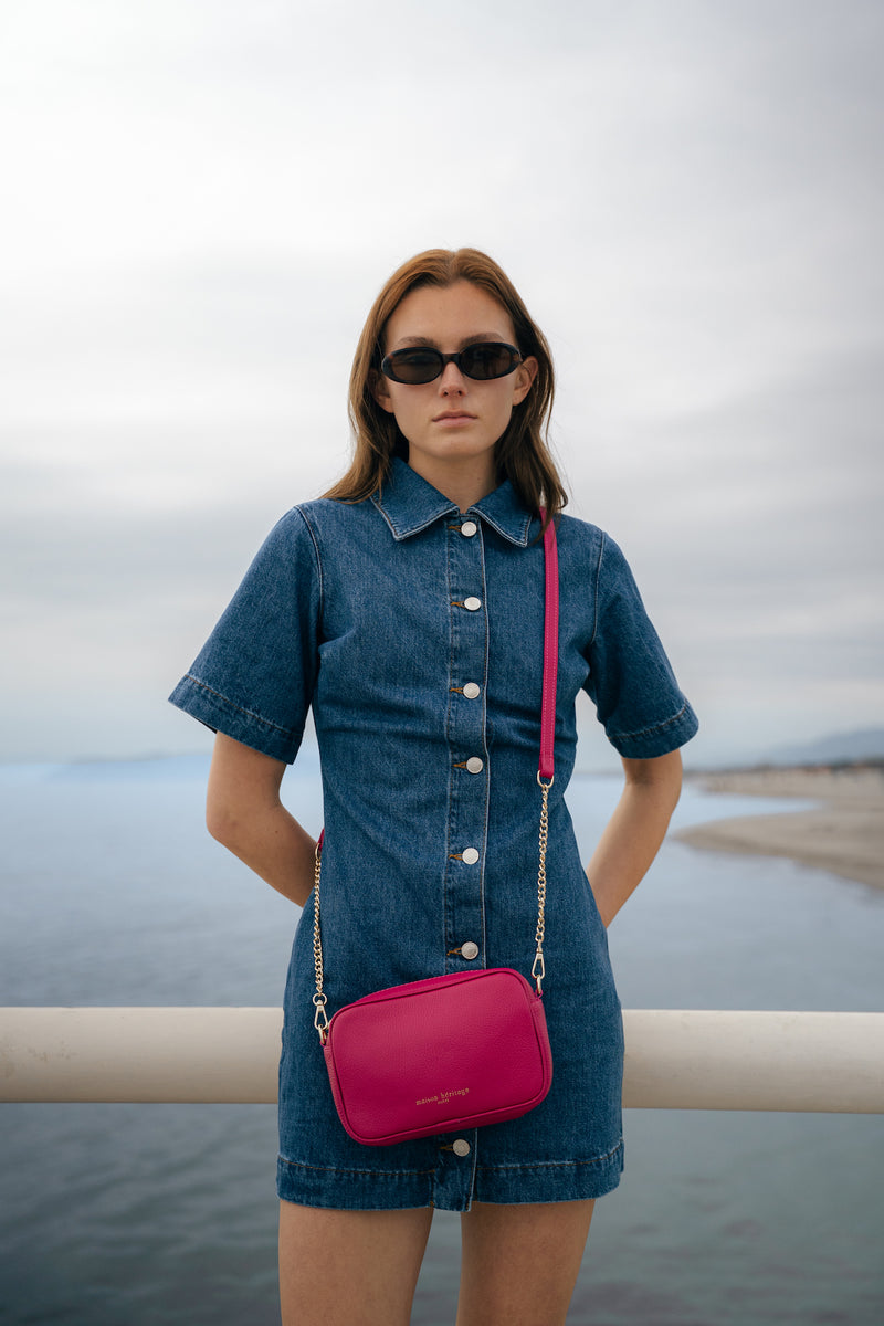 Organic Shoulder Bag - Fuchsia