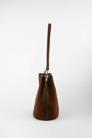 Bolso bombonera Bruna de ante - Marrón