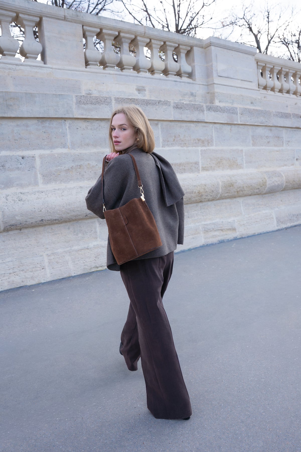 Sac Seau Bruna Suede - Marron