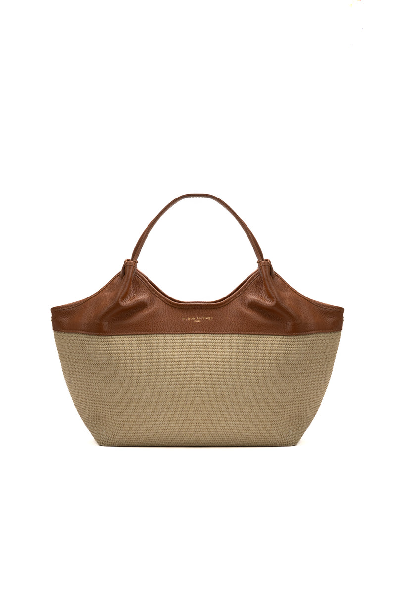 Keto Straw Handbag - Camel