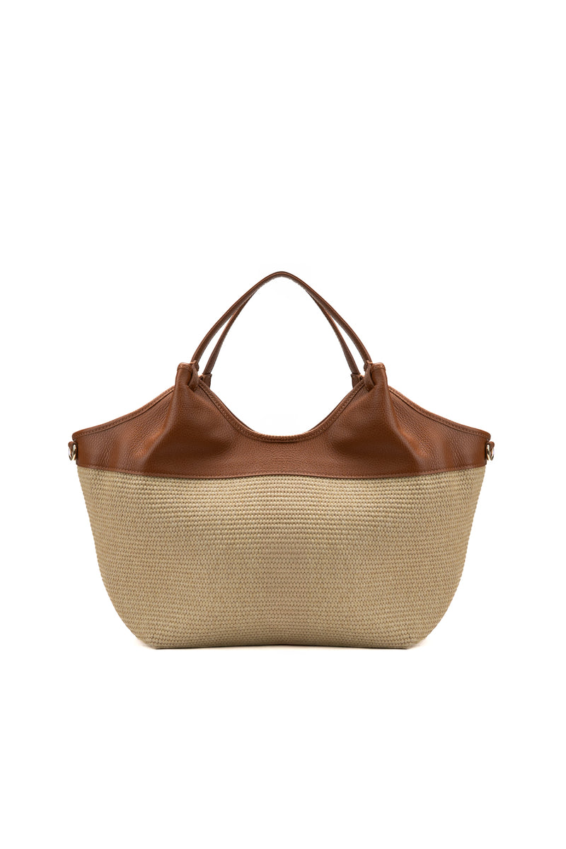 Keto Straw Handbag - Camel