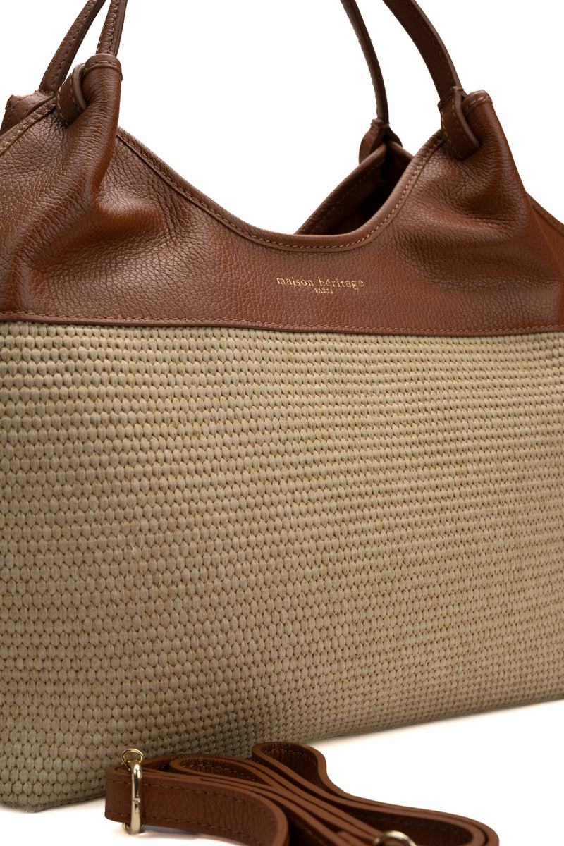Keto Straw Handbag - Camel