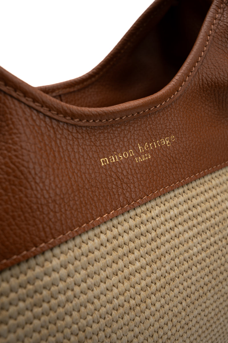 Keto Straw Handbag - Camel