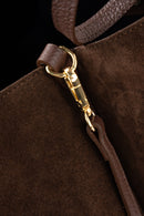 Ceto Suede Shoulder Bag - Brown