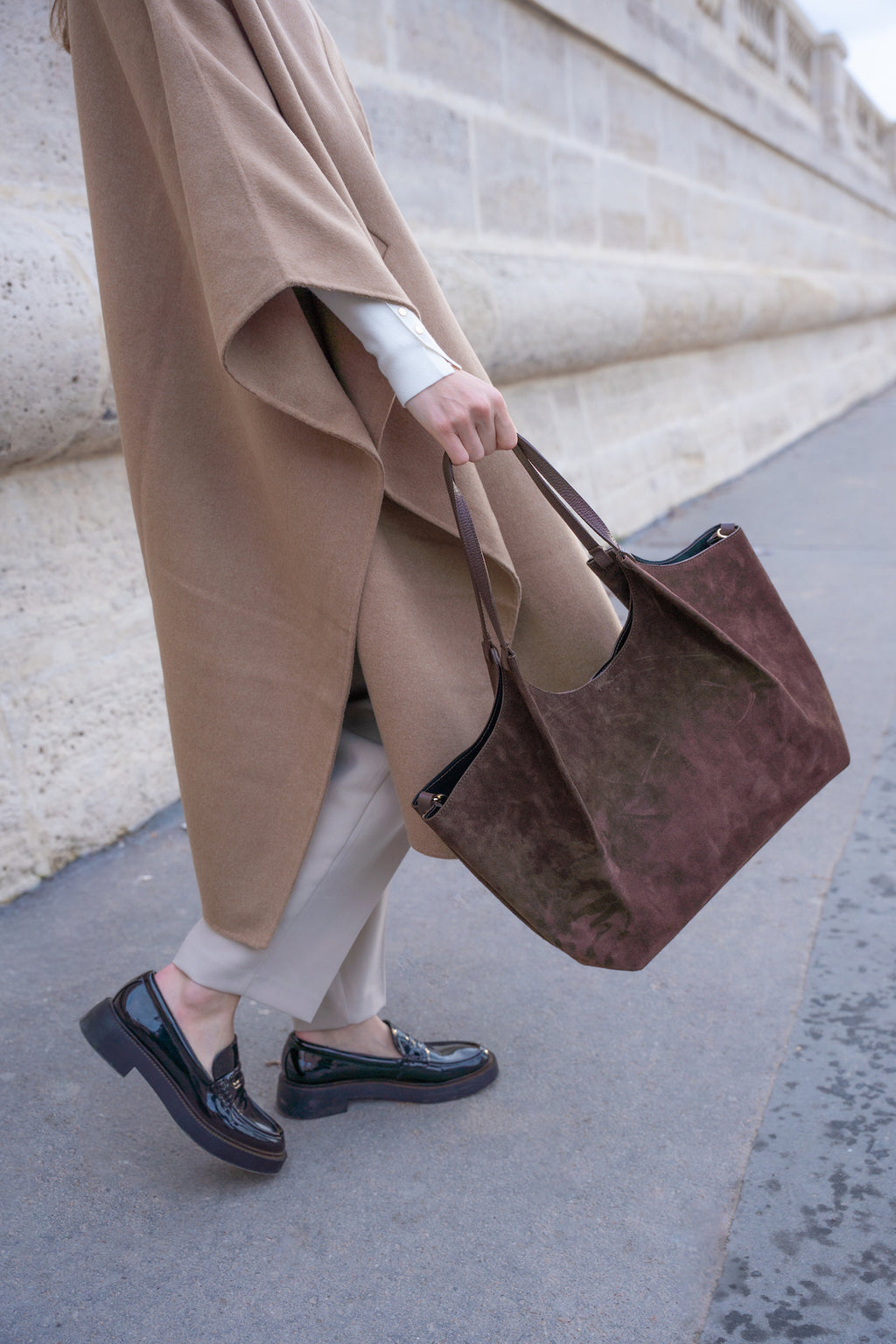 Sac Porté-Épaule Ceto Suede - Marron