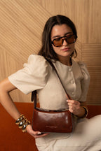Cleo Vintage Shoulder Bag - Brown