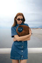 Borsa a mano Dulce in camoscio - Cammello