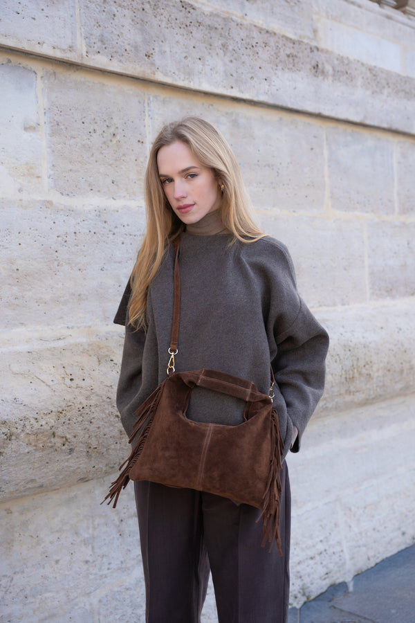 Eira Fringes Shoulder Bag - Brown