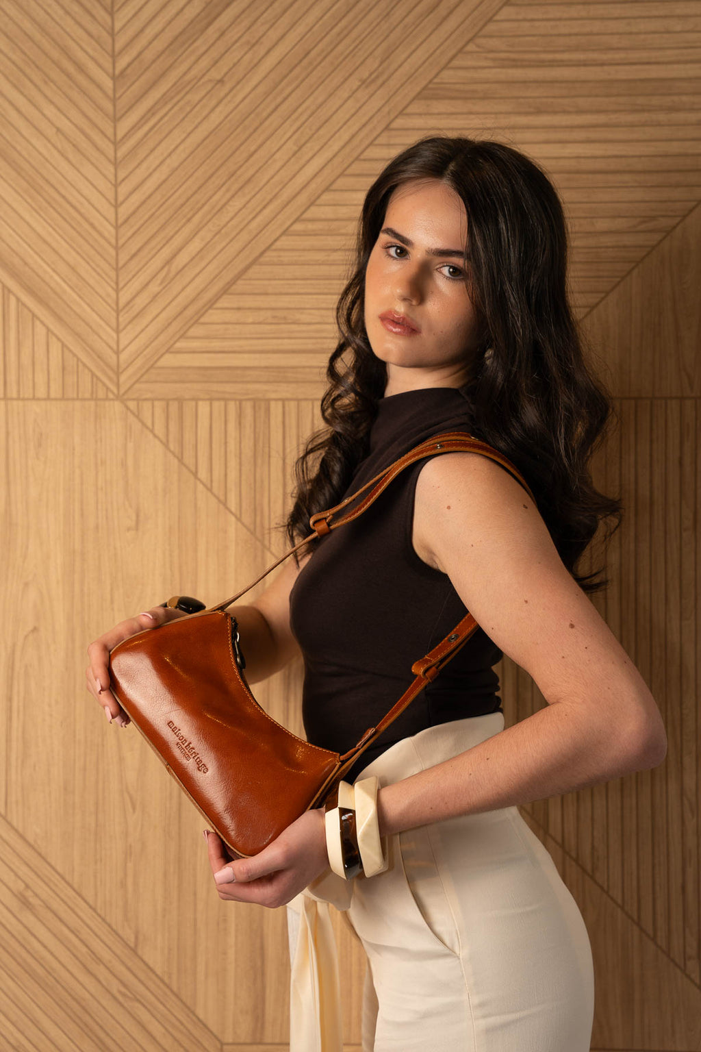 Sac Porté-Épaule Ezra Vintage - Camel