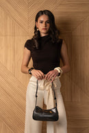 Bolso de hombro Ezra Vintage - Negro