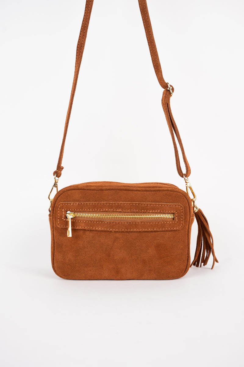 Sac Bandouliere Gaby Suede - Marron