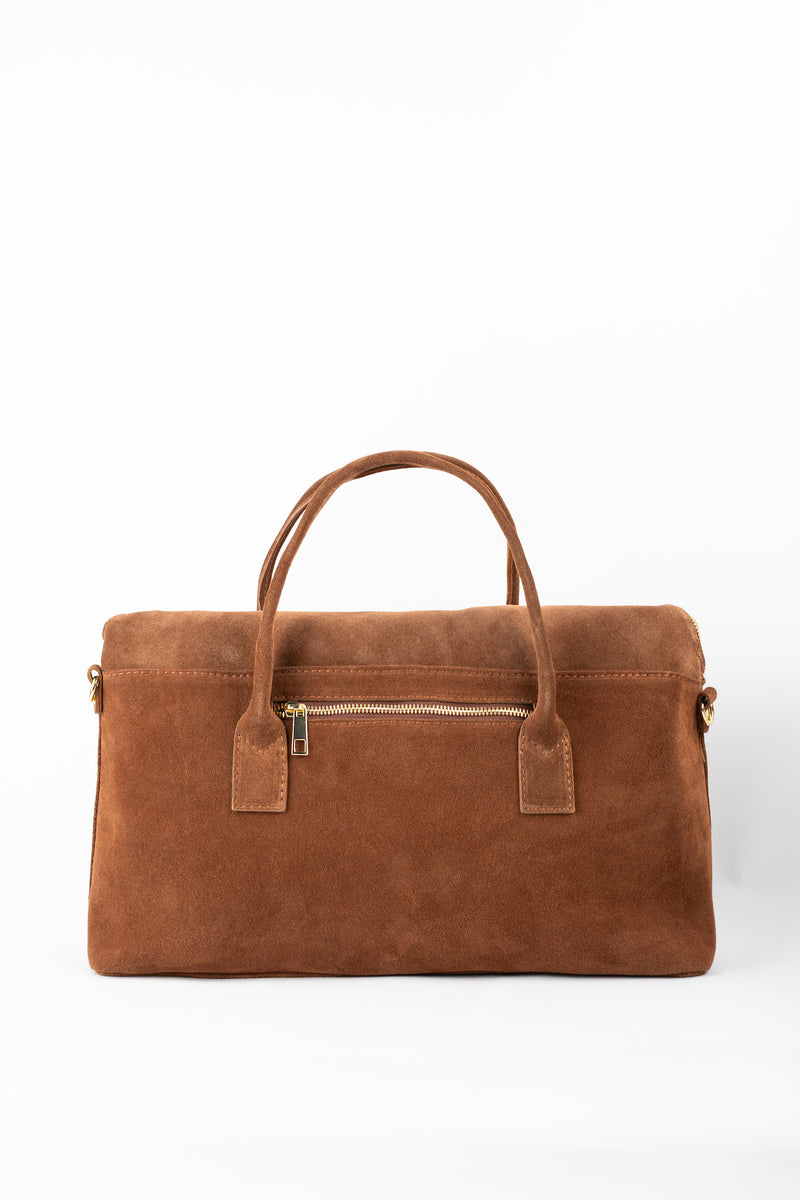 Karen Suede Bowling Bag - Brown
