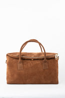 Karen Suede Bowling Bag - Brown