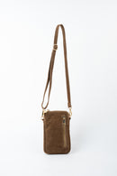 Laila Suede Shoulder Bag - Taupe