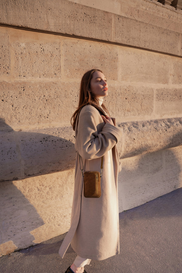Sac Bandouliere Laila Suede - Marron