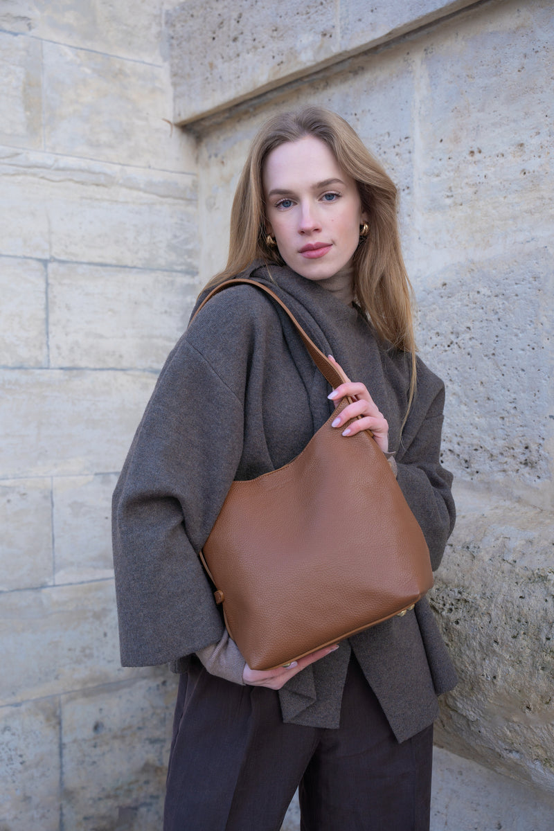 Sac Porté-Épaule Lok - Camel Fonce