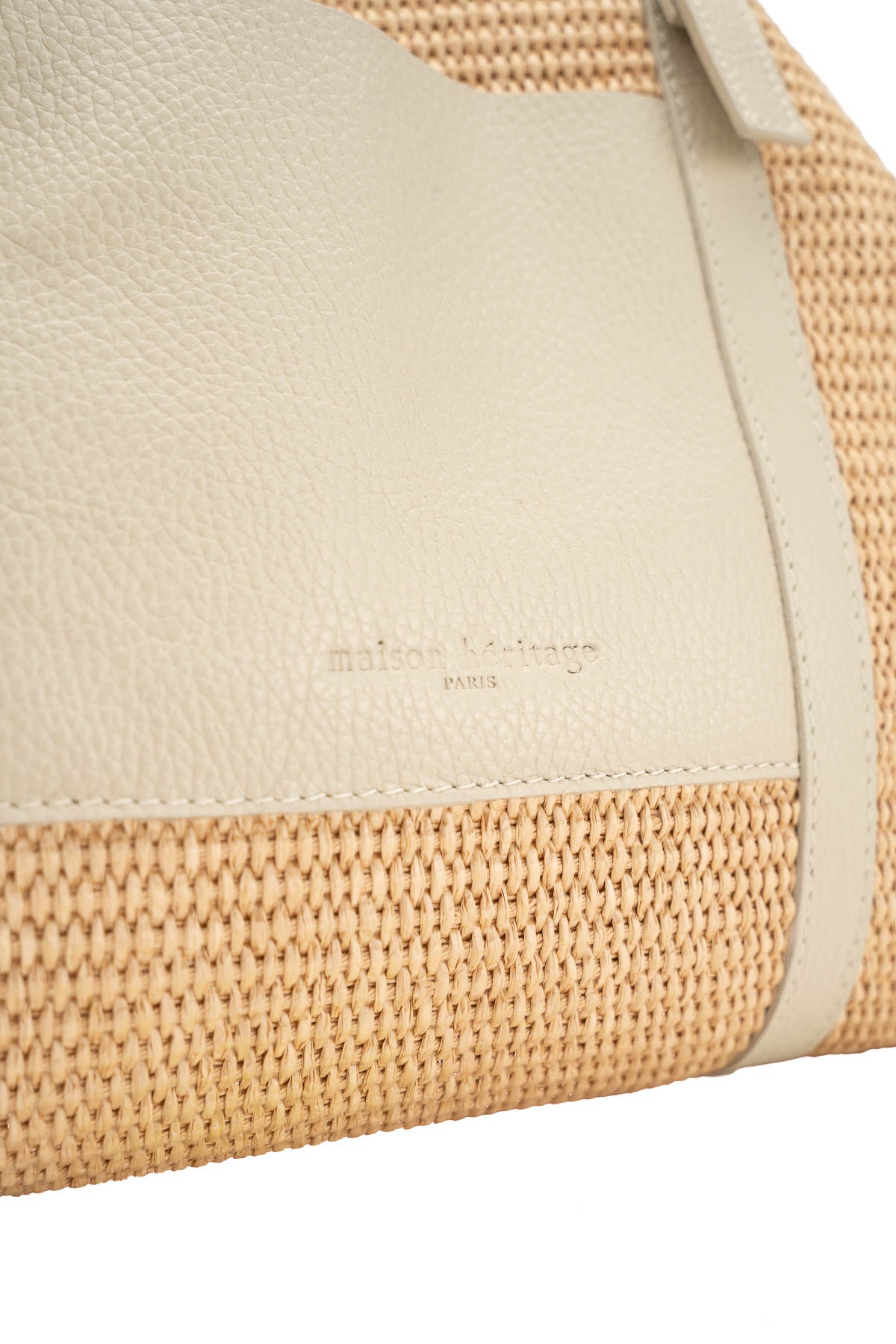 Sac Porté-Épaule Malta Paille - Blanc Casse