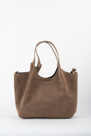 Sac Porté-Épaule Mini Ceto Suede - Taupe