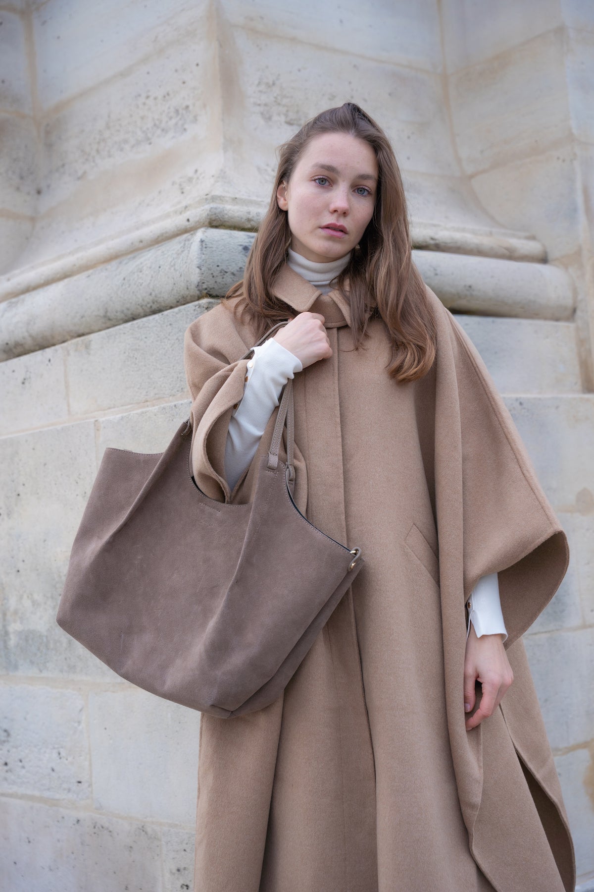 Sac Porté-Épaule Mini Ceto Suede - Taupe
